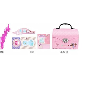 ست اسباب بازی خانه عروسکی 2 در 1 مدل کیف ویلایی 2in1 Portable Dollhouse Toy Playset with Carry Handle _اسباب بازی